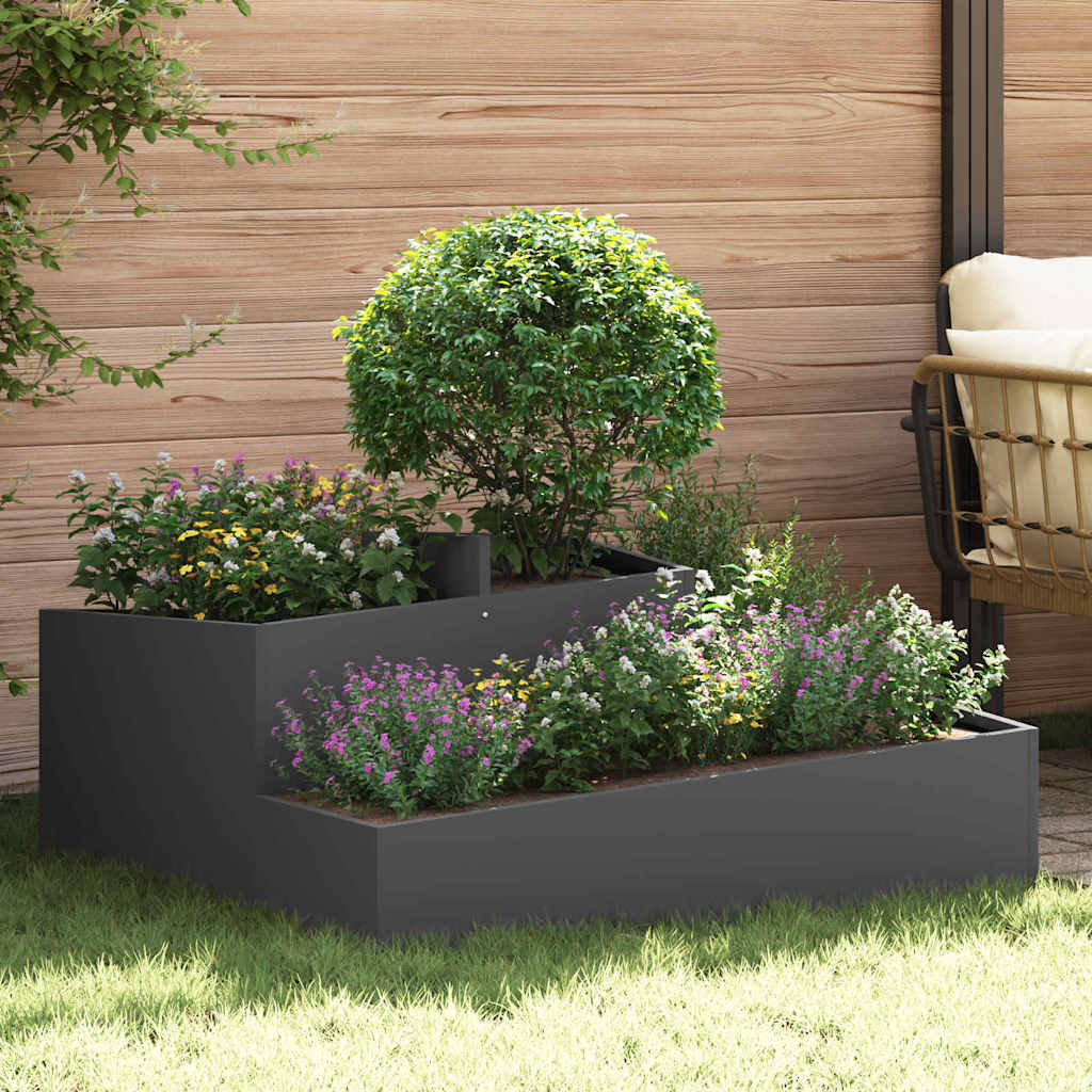Gartenblumentopf Schwarz 100 x 100 x 50 cm Stahl